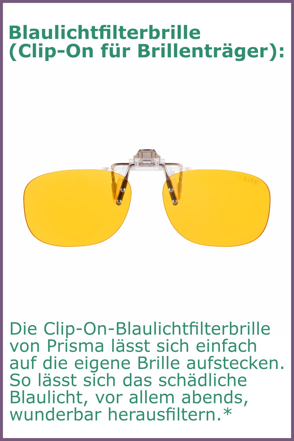 Clip-On Blaulichtfilterbrille von Prisma